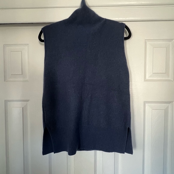 Vince blue cashmere sleeveless turtleneck - Picture 6 of 9